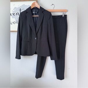 Zara polka dot black & white suit size 2